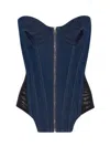 Jean Paul Gaultier Women Denim Bustier In Blue