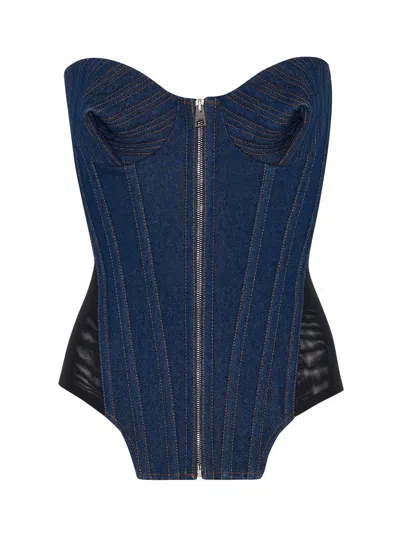 Jean Paul Gaultier Women Denim Bustier In Blue