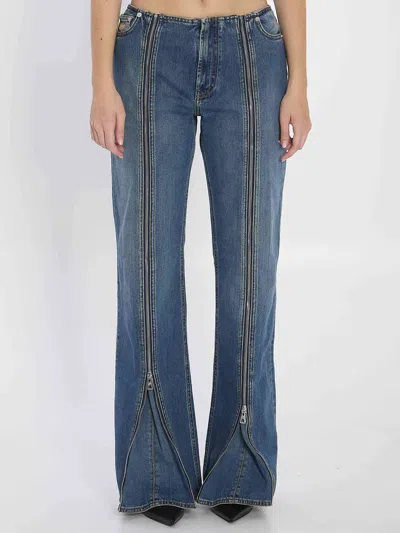 JEAN PAUL GAULTIER JEAN PAUL GAULTIER WOMEN DENIM FRONT ZIPPED TROUSERS