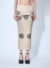 Jean Paul Gaultier Mesh Printed Double Layer Midi Skirt In Multicolor