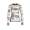 Jean Paul Gaultier Women Eyes And Lips Printed Long Sleeves Top In Multi