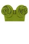 Jean Paul Gaultier Stretch Viscose Blend Crop-top With Floral Embellishments