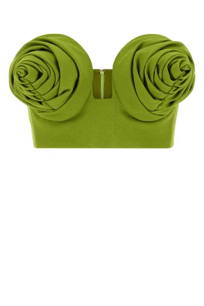 JEAN PAUL GAULTIER JEAN PAUL GAULTIER WOMEN GREEN STRETCH VISCOSE BLEND CROP-TOP