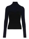 Jean Paul Gaultier Ribbed Merino Wool Turtleneck Sweater In Blue