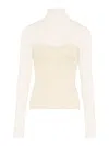 Jean Paul Gaultier Ribbed Knit Pullover Inspiration Corset In Neutral