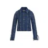 Jean Paul Gaultier Laced-up Denim Jacket In Blue