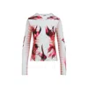 Jean Paul Gaultier Flower Body Morphing Mariniere Print Top In Multicolor
