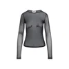 Jean Paul Gaultier Womens Velvet-branding Long-sleeves Stretch-woven Top Black In Black