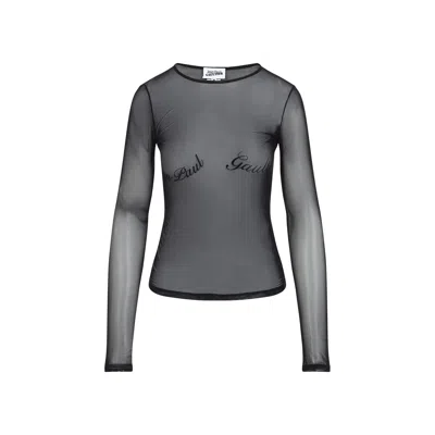 JEAN PAUL GAULTIER JEAN PAUL GAULTIER TOP WITH VELVET FLOCK "JEAN PAUL GAULTIER" WOMEN