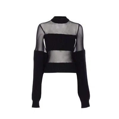 JEAN PAUL GAULTIER JEAN PAUL GAULTIER WOMEN LAMBSWOOL RIBBED SWEATER