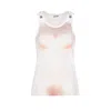 Jean Paul Gaultier Sheer Mesh Top Featuring Graphic Print