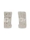 Jean Paul Gaultier Sculptural Silver Brass Earrings In Metallic