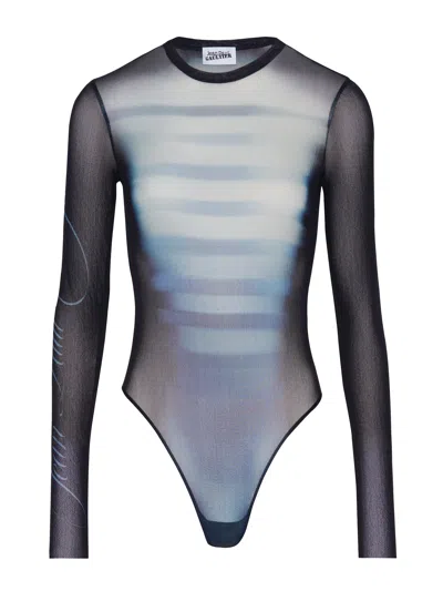 Jean Paul Gaultier Women Long Sleeve Bodysuit In Blue