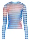 Jean Paul Gaultier Gradient Striped Long-sleeved Top In Pastel Hues In Multi