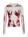 Jean Paul Gaultier Flower Body Morphing Mariniere Print Top In Multi