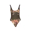 Jean Paul Gaultier Women Mariniere Grape Printed Swimsuit In Multi