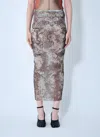 Jean Paul Gaultier Médaillon Mesh Skirt In Brown