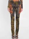 Jean Paul Gaultier Straight Flared Graphic Print Stretch Trousers