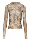 Jean Paul Gaultier Women Printed Tulle Tank Top In Brown