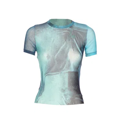 JEAN PAUL GAULTIER JEAN PAUL GAULTIER WOMEN MESH BABY T-SHIRT WATER PRINT