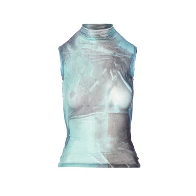 JEAN PAUL GAULTIER JEAN PAUL GAULTIER WOMEN MESH HIGH NECKTOP