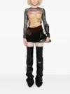 Jean Paul Gaultier Mesh Long Sleeves Top Printed "médaillon" Clothing In Black