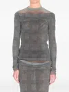 Jean Paul Gaultier Body Shadow And Prince Of Wales Top In Gray