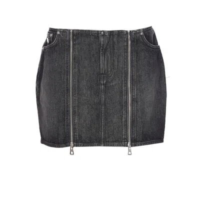 JEAN PAUL GAULTIER JEAN PAUL GAULTIER WOMEN MINI DENIM FRONT ZIPPED SKIRT