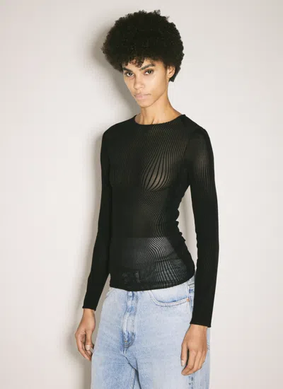 Jean Paul Gaultier Morphing Pinstripe Top In Black