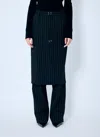 Jean Paul Gaultier Women Pinstriped Tailored Pants With Skirt Overlay