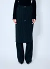 Jean Paul Gaultier Women Pinstriped Tailored Pants With Skirt Overlay