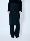 Jean Paul Gaultier Women Pinstriped Tailored Pants With Skirt Overlay In Black