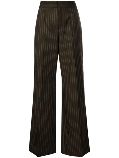 Jean Paul Gaultier Women Pinstriped Trousers In Brown