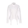 Jean Paul Gaultier Collared Long Sleeve Shirt With Unique Hem In White