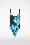 Jean Paul Gaultier The Blue Roses Graphic-print Swimsuit In 275020 Purple/blue/palepink