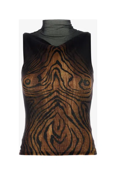 Jean Paul Gaultier Women Printed Tulle The Wood Tank Top