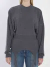 Jean Paul Gaultier Women Pullover With Lingerie Garter In Gray