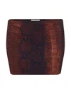 Jean Paul Gaultier Cotton Ribbed Printed Python Mini Skirt In Brown