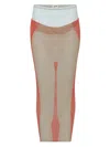 Jean Paul Gaultier Sheer Striped Midi Skirt In Neutral