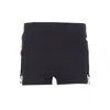 Jean Paul Gaultier Cotton Ribbed Mini Short With Lingerie Garter Clothing In Black