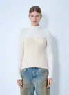 Jean Paul Gaultier Women Ribbed Wool Sweater In Neutral
