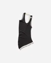 Jean Paul Gaultier Cotton Ribbed Twisted Double Layer Tank Top Clothing In Black