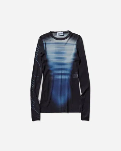 Jean Paul Gaultier Women S “le Mâle” Longsleeve Top Navy / Blue / White In Multicolor