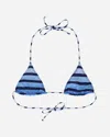 Jean Paul Gaultier Women S Marinière Gradient Bikini Top Black / Navy / Light Blue In Multicolor