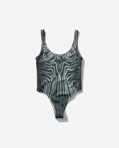 JEAN PAUL GAULTIER WOMEN S “SPIRALE” SWIMSUIT BLACK