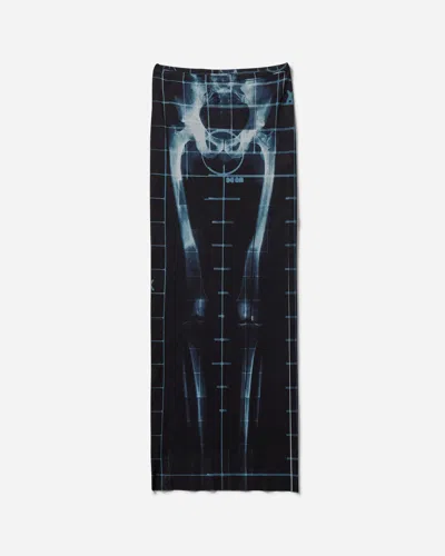 JEAN PAUL GAULTIER WOMEN S SQUELETOR LONG SKIRT BLACK / NAVY / LIGHT BLUE