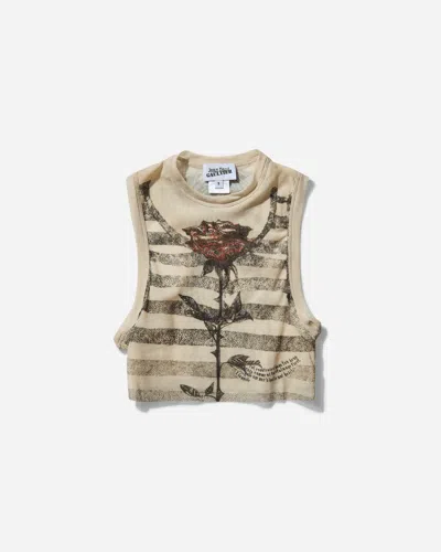 JEAN PAUL GAULTIER WOMEN S “TATTOO MARINIÈRE” CROP TOP ECRU