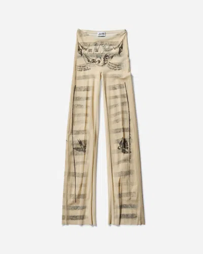 JEAN PAUL GAULTIER WOMEN S “TATTOO MARINIÈRE” PANTS ECRU