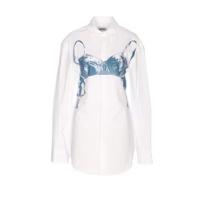Jean Paul Gaultier Long Sleeve Collared Shirt Graphic Print In Multi