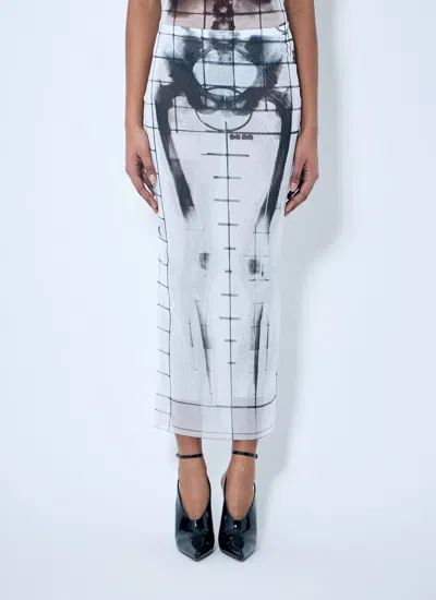 Jean Paul Gaultier Women Squeletor Mesh Midi Skirt